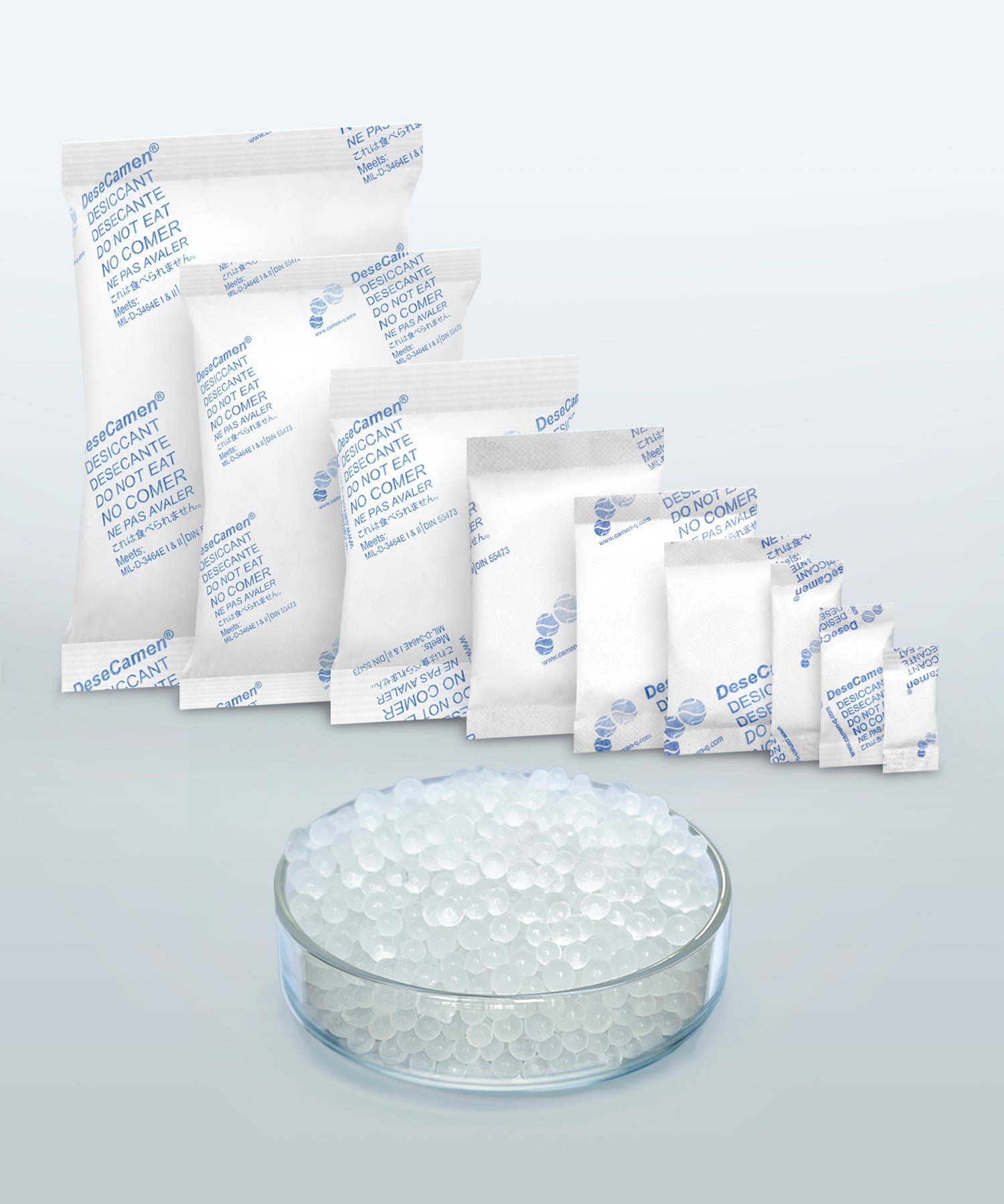 Imagén de desecantes silica gel para humedad marca desecamen